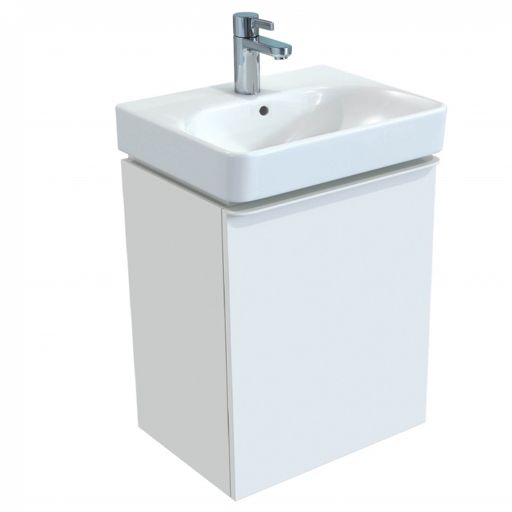 Product Cut out image of the Geberit Smyle Square 550mm White Vanity Unit & Washbasin